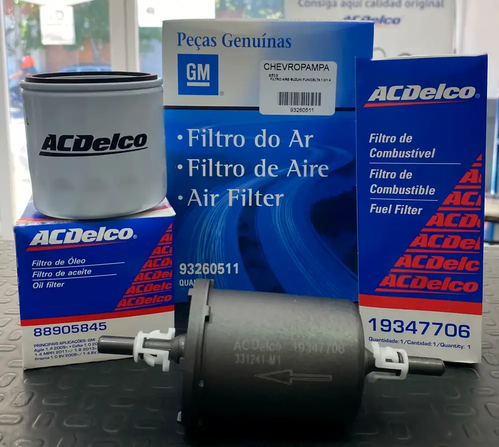1-4-6510 KIT FITLROS ORIGINAL PRISMA 11-12 CELTA FUN Kit Filtros GM y ACDelco Prisma 11/12 Celta/Fun - Image 1